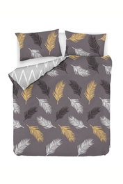 L'essentiel linge de maison Juego de funda nórdica doble Ranforce Dorado y Gris